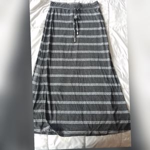 seven7 gray and white striped maxi skirt